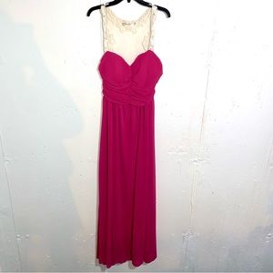 Hua Mei Pink Lace Maxi Dress Sz XL